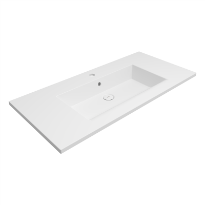 Bocchi Milano Mat Beyaz 100 cm Etajerli Lavabo - 2
