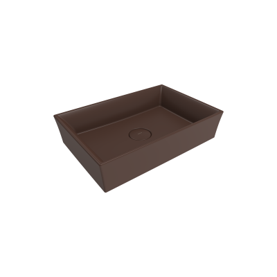 Bocchi Vessel 56 cm Dikdörtgen Mat Kahve Lavabo - 1
