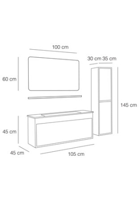 Fym Orjin 105 cm Banyo Dolabı - 3