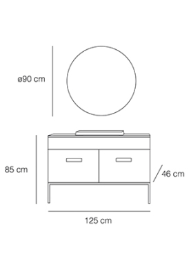 Fym Porto 125 cm Antrasit Banyo Dolabı - 2