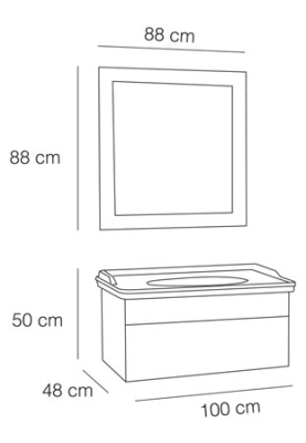 Fym Prada 100 cm Banyo Dolabı - 3