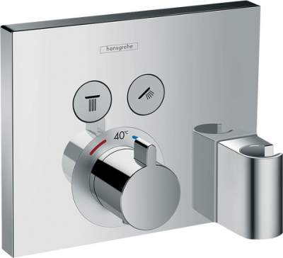 HansGrohe Showerselect Termostat Ankastre Montaj, 2 Çıkış İçin Hortum Bağlantısı Ve Duş Askısı İle - 15765000 - 1