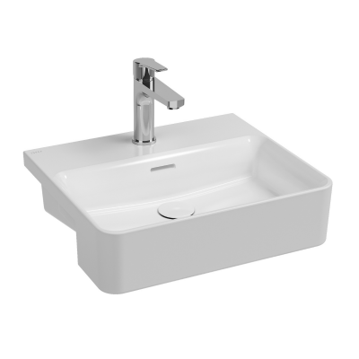 İsvea INFINITY Yarım Tezgah Üstü Lavabo Beyaz, 50 Cm - 2